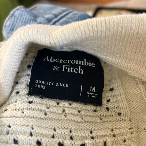 ABERCROMBIE AND FITCH crochet mens short sleeve button down M - Picture 2 of 7